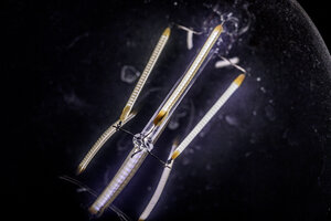 Close-up van interne LED-lampcomponenten