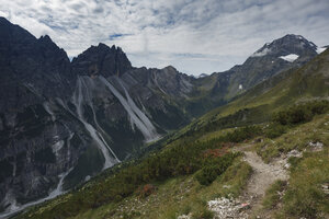 Wandelpad boven boomgrens in Stubaier Alpen
