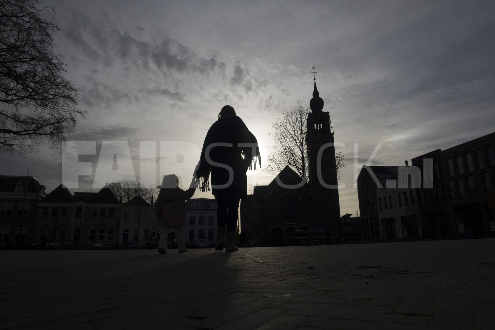 Exploring Zevenbergen on a cloudy day with a child
